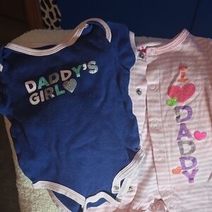 Baby Bodysuit Set - Blue and Pink